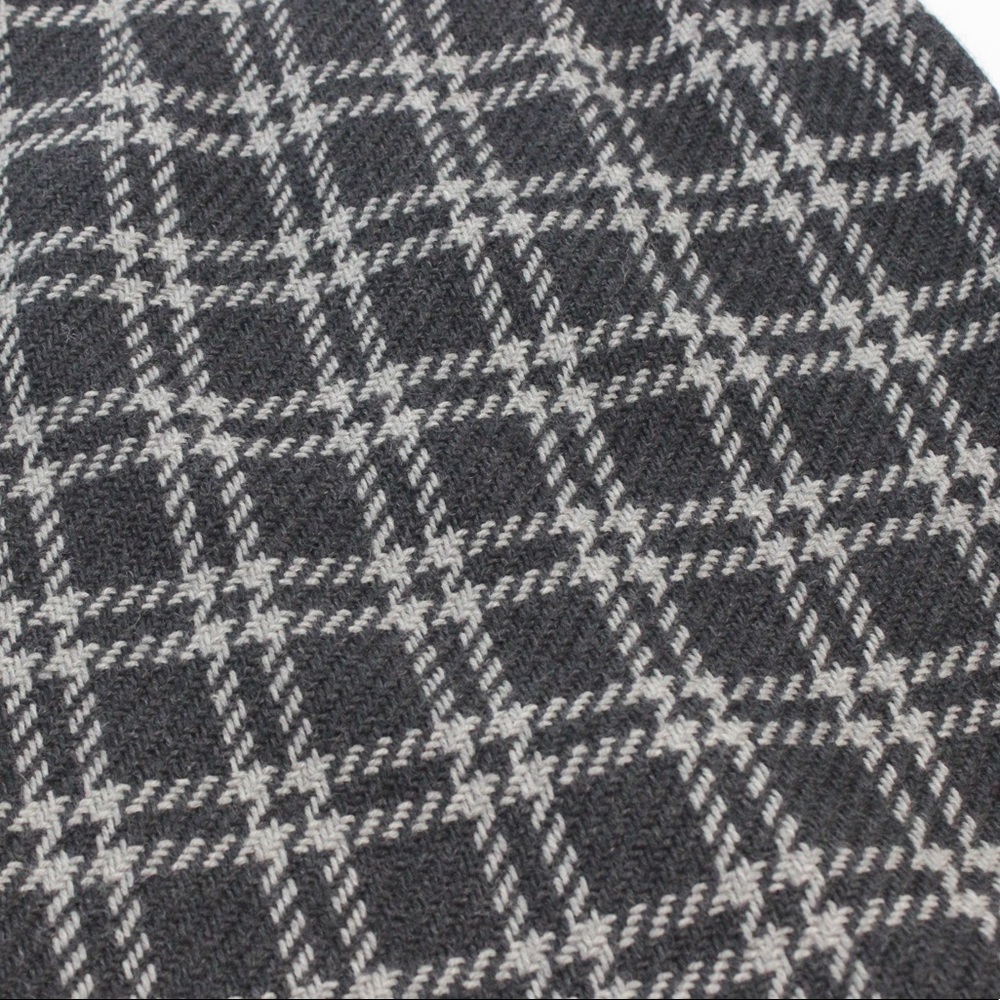 Vintage Dark Academia 90s 100% Wool Plaid Check Grey Gray Mini Skirt - Picture 9 of 10